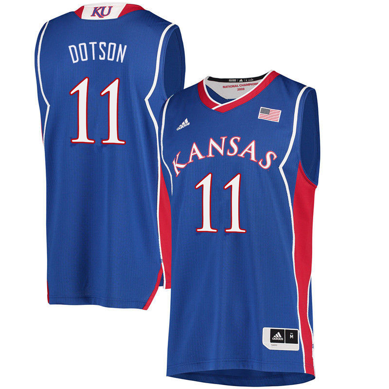 Men #11 Devon Dotson Kansas Jayhawks College Basketball Jerseys Sale-Royal - Click Image to Close